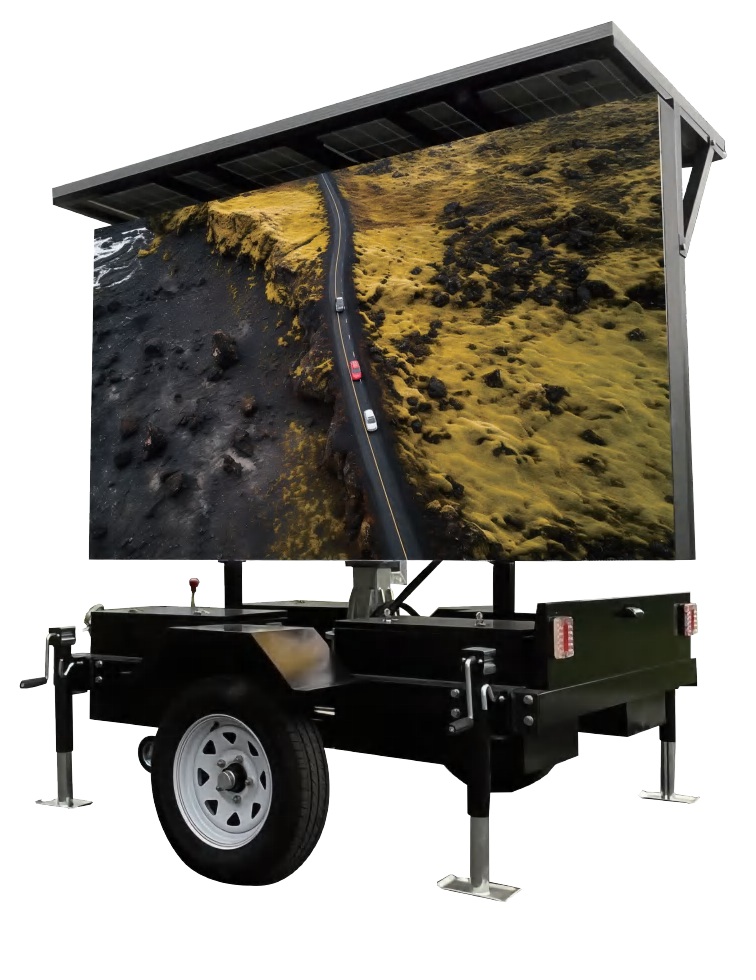 Solar powered trailer-mounted LED sign for sale in Brisbane